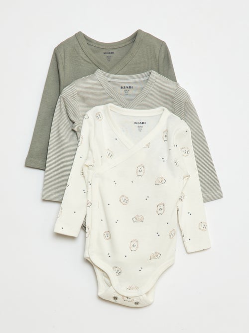 Set di 3 body a maniche lunghe con apertura a pressione - Kiabi