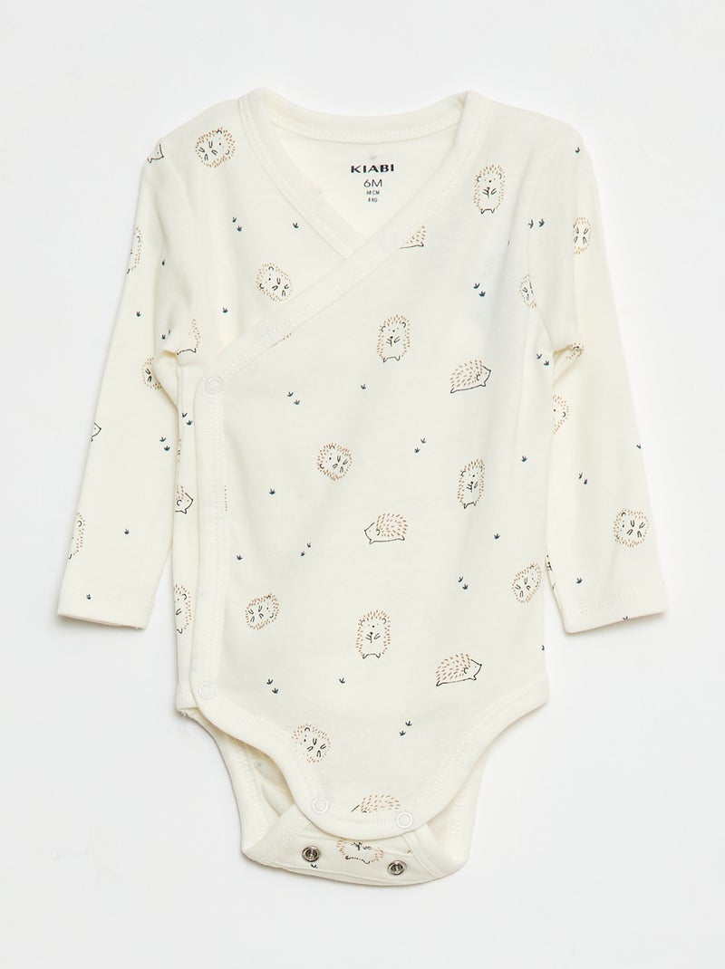 Set di 3 body a maniche lunghe con apertura a pressione Verde - Kiabi