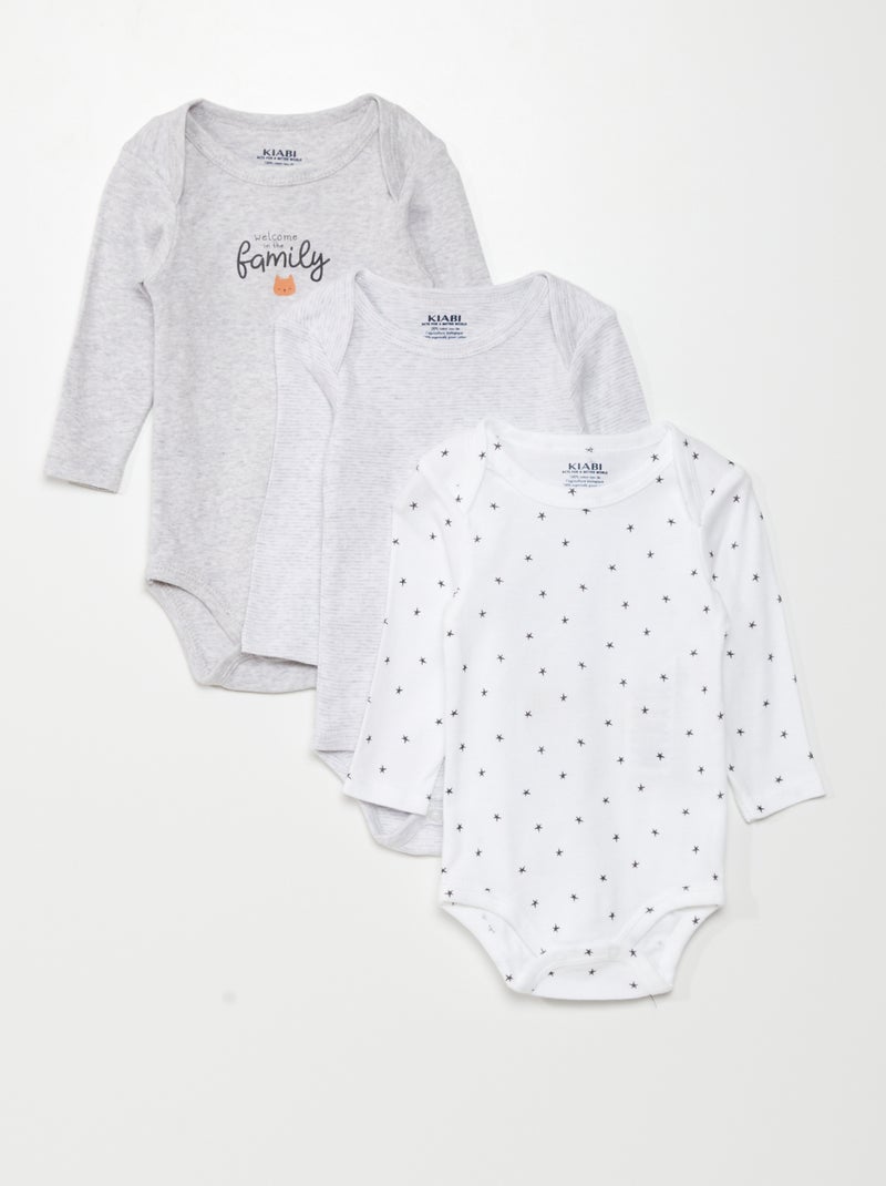 Set di 3 body a maniche lunghe GRIGIO - Kiabi