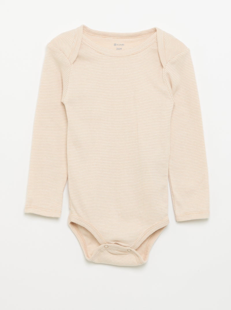 Set di 3 body a maniche lunghe Marrone - Kiabi
