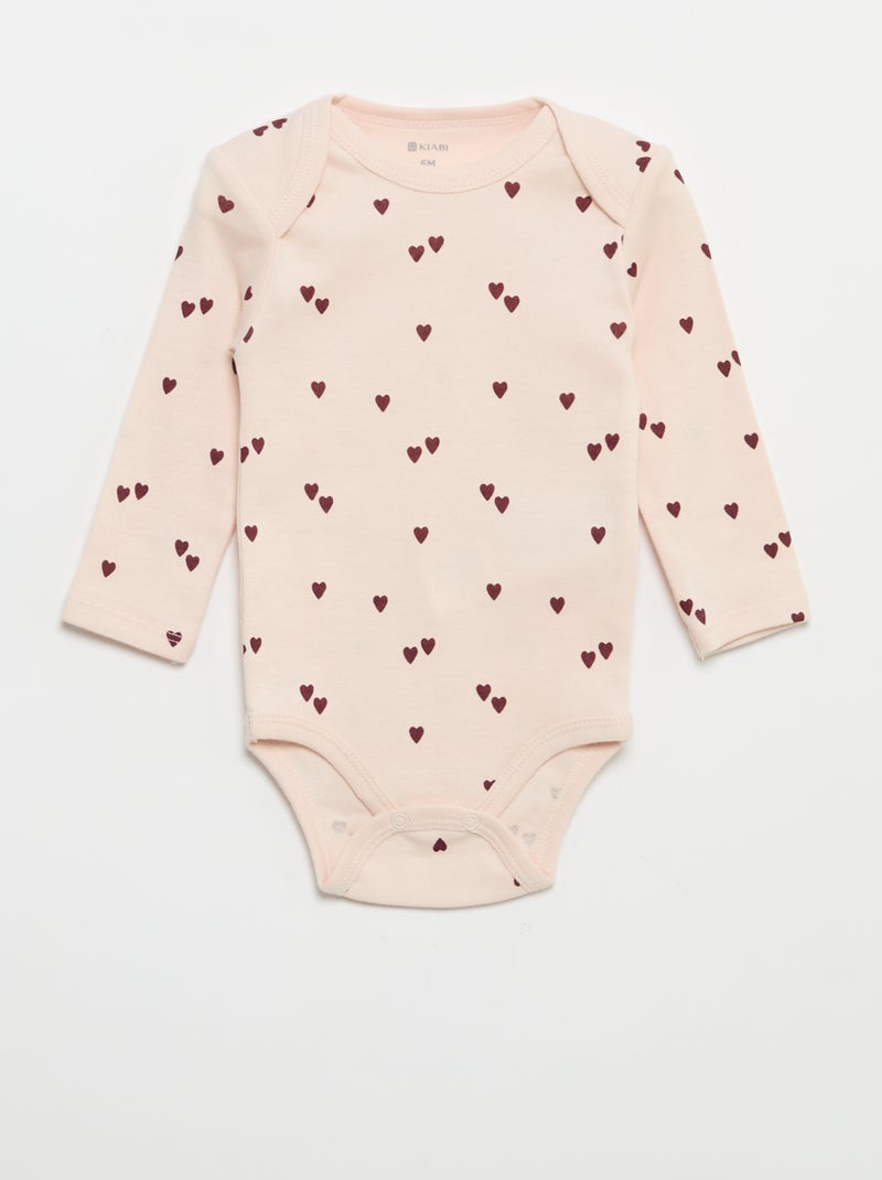 Set di 3 body a maniche lunghe Rosa - Kiabi