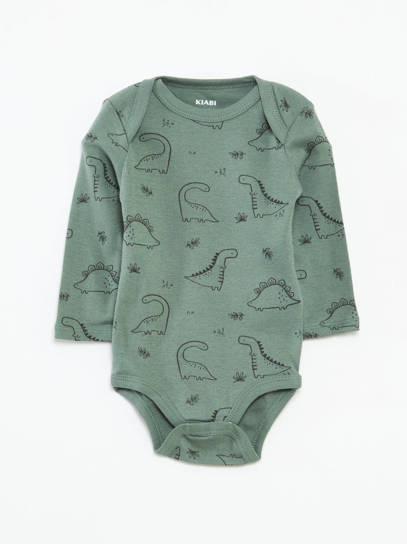 Set di 3 body a maniche lunghe Verde - Kiabi