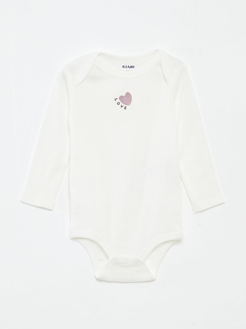 Set di 3 body a maniche lunghe Viola - Kiabi
