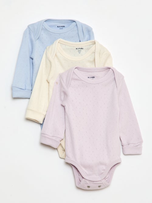 Set di 3 body con scollo americano e maniche lunghe - Kiabi