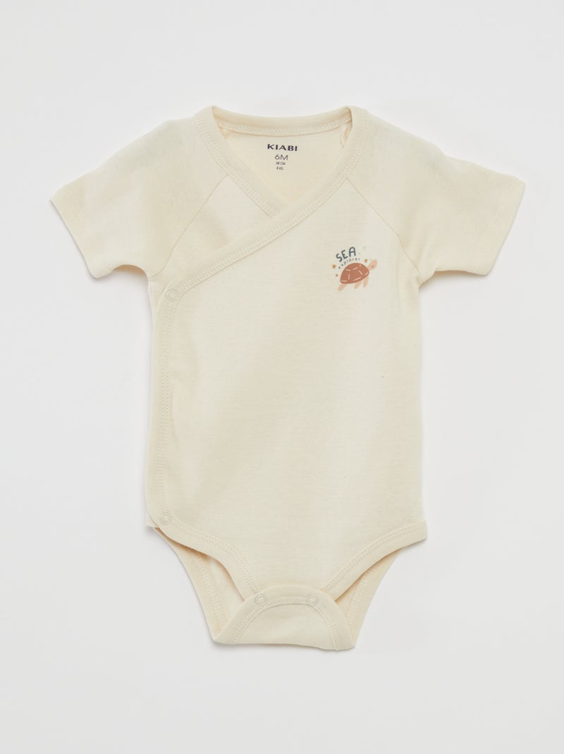 Set di 3 body con scollo incrociato BIANCO - Kiabi