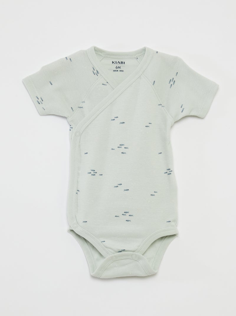 Set di 3 body con scollo incrociato BLU - Kiabi