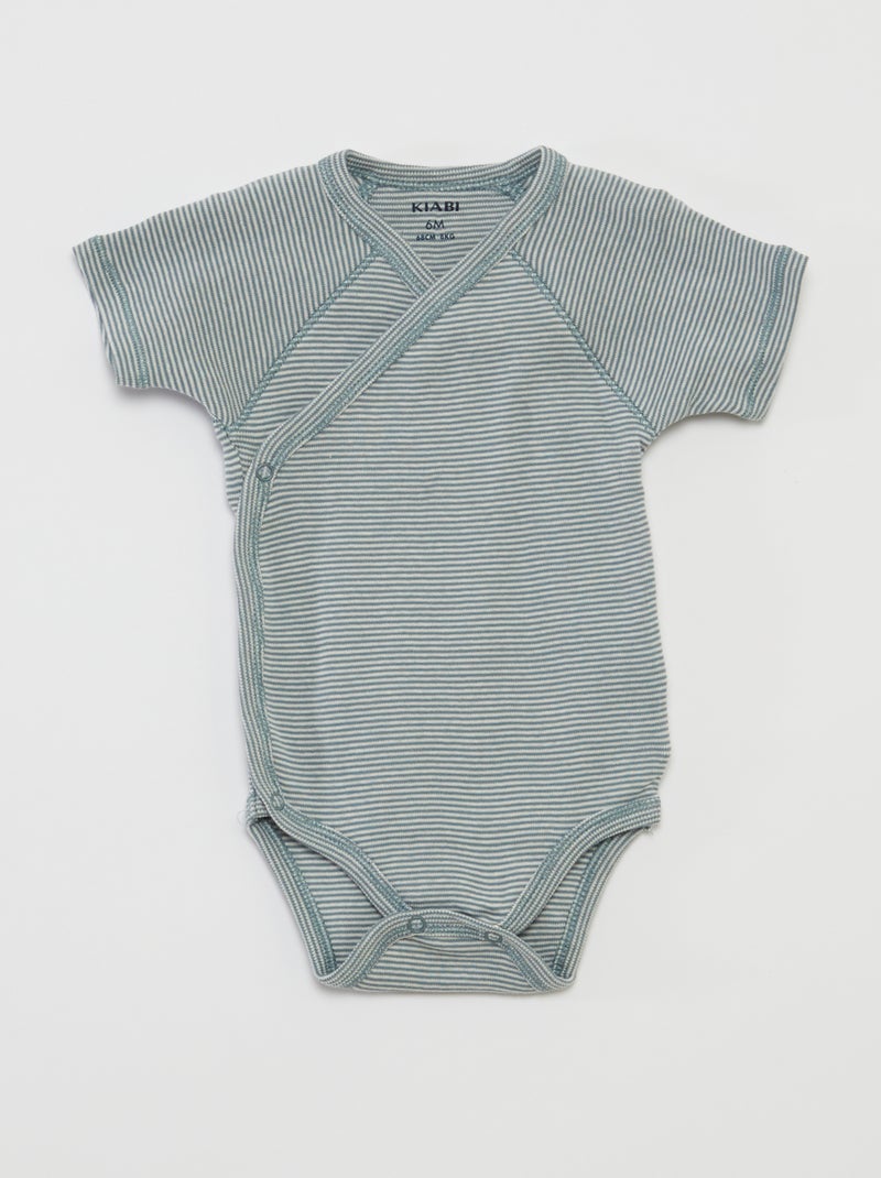 Set di 3 body con scollo incrociato BLU - Kiabi