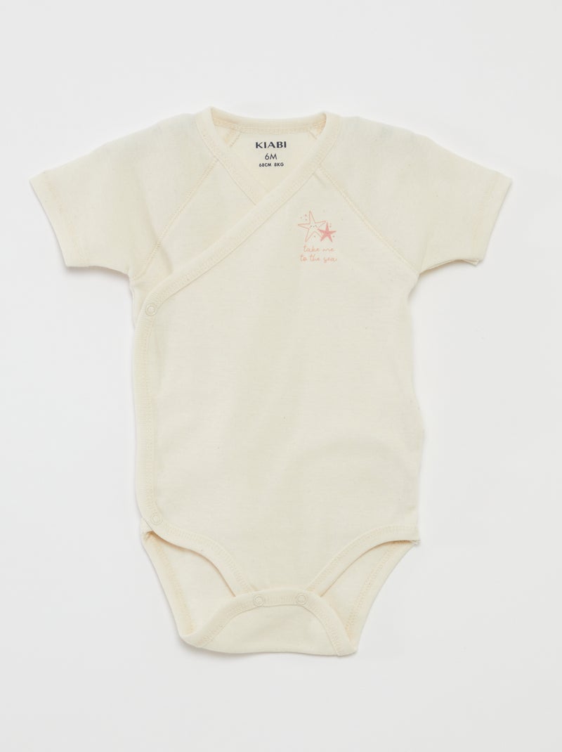 Set di 3 body con scollo incrociato ROSA - Kiabi