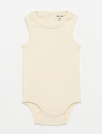 Set di 3 body con scollo rotondo e ricami