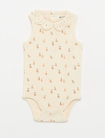 Set di 3 body con scollo rotondo e ricami