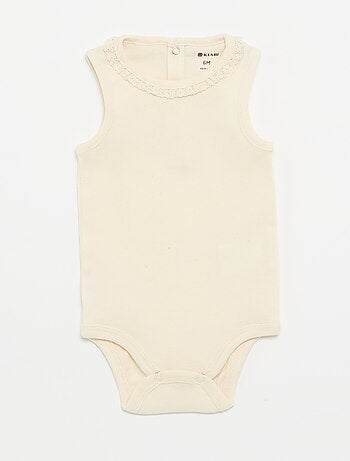 Set di 3 body con scollo rotondo e ricami