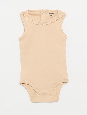 Set di 3 body con scollo rotondo e ricami