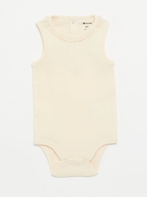Set di 3 body con scollo rotondo e ricami - Kiabi