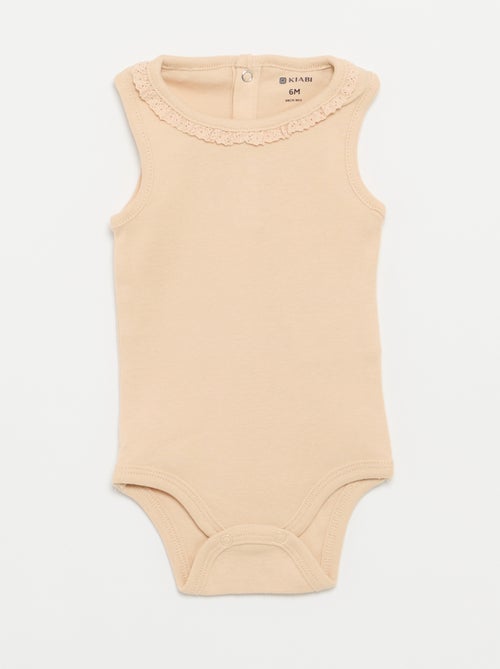 Set di 3 body con scollo rotondo e ricami - Kiabi