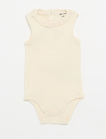 Set di 3 body con scollo rotondo e ricami