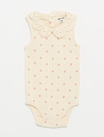 Set di 3 body con scollo rotondo e ricami