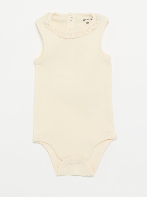 Set di 3 body con scollo rotondo e ricami - Kiabi