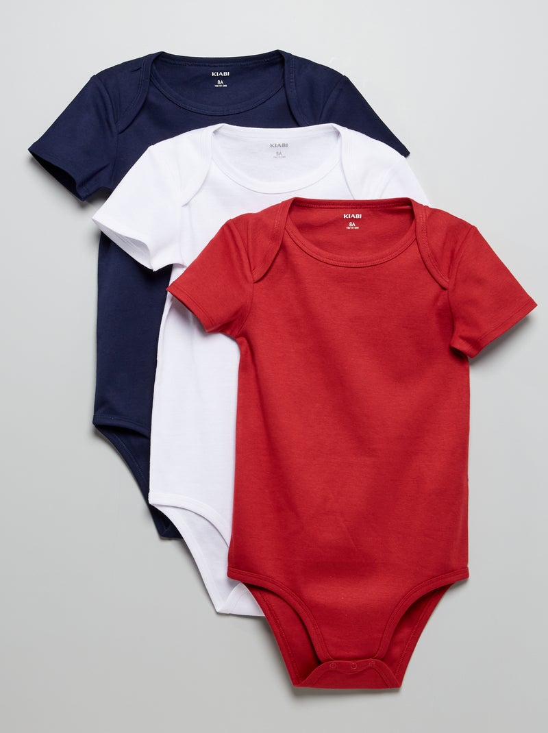 Set di 3 body da bambino portatore di handicap ROSSO - Kiabi