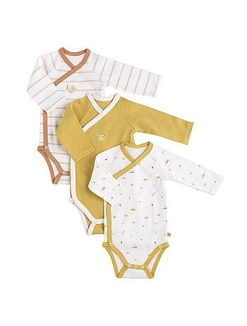 Set di 3 body da neonato in cotone a maniche - sauthon