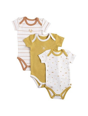Set di 3 body da neonato in cotone a maniche - sauthon