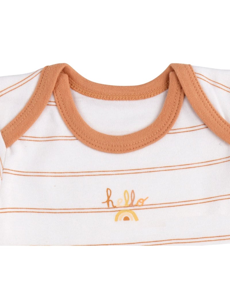 Set di 3 body da neonato in cotone a maniche - sauthon Bianco Giallo - Kiabi
