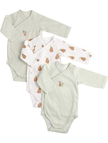 Set di 3 body da neonato in cotone a maniche - sauthon