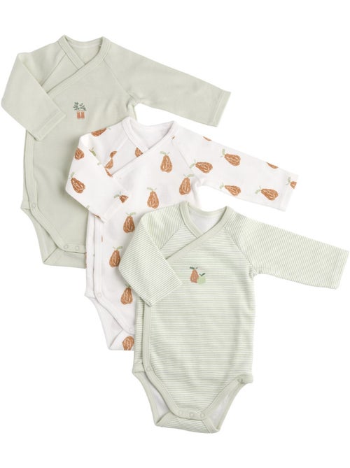 Set di 3 body da neonato in cotone a maniche - sauthon - Kiabi Set di 3 body da neonato in cotone a maniche - sauthon - Kiabi
