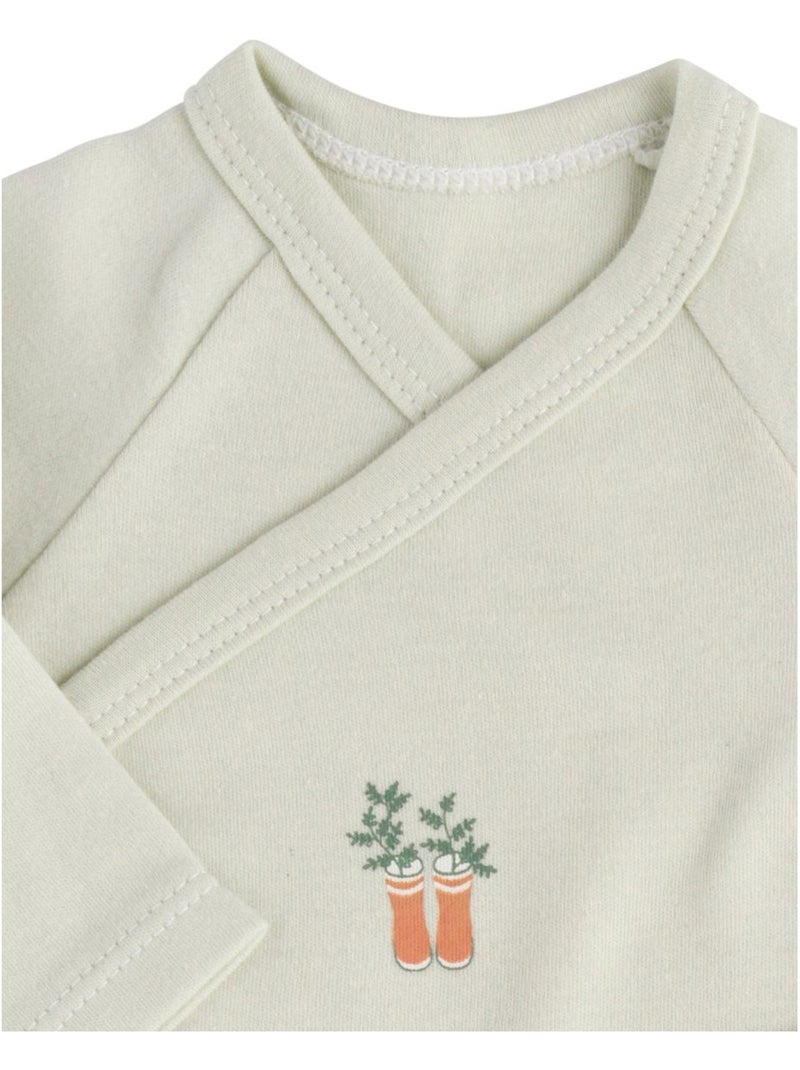 Set di 3 body da neonato in cotone a maniche - sauthon Bianco Verde - Kiabi