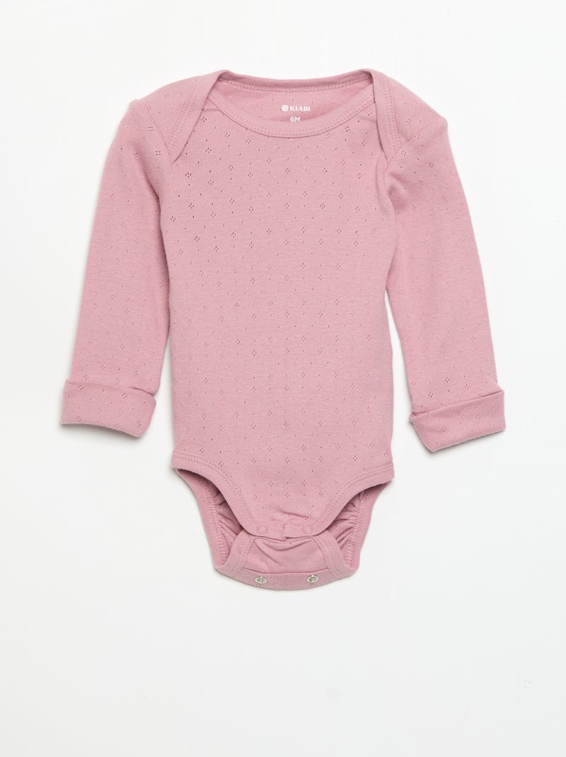 Set di 3 body evolutivi con scollo all'americana e maniche lunghe Rosa - Kiabi