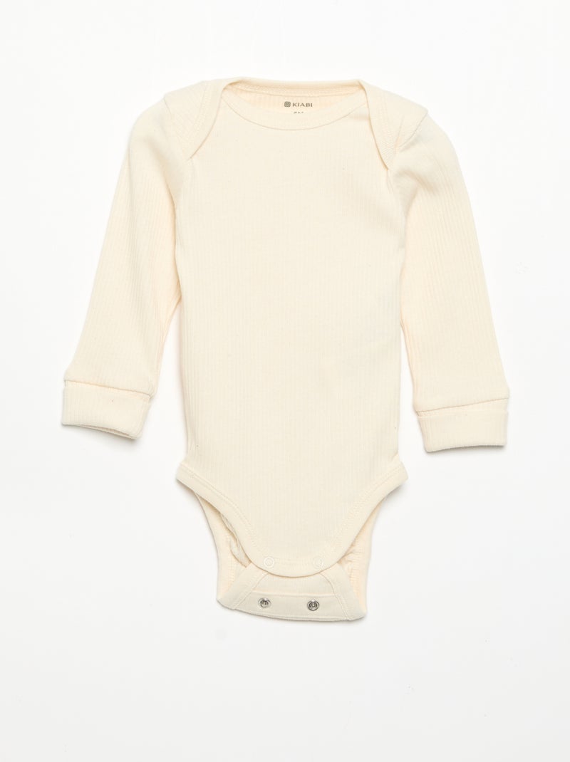 Set di 3 body evolutivi con scollo all'americana e maniche lunghe Verde - Kiabi