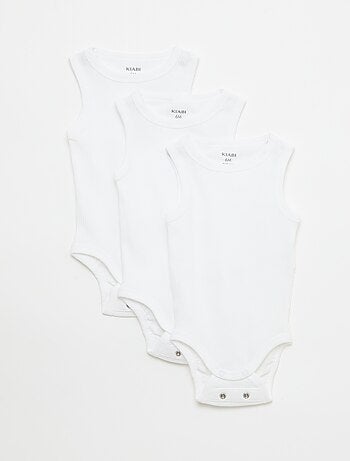 Set di 3 body evolutivi con spalline tinta unita