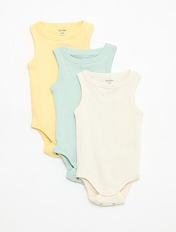 Set di 3 body evolutivi con spalline tinta unita