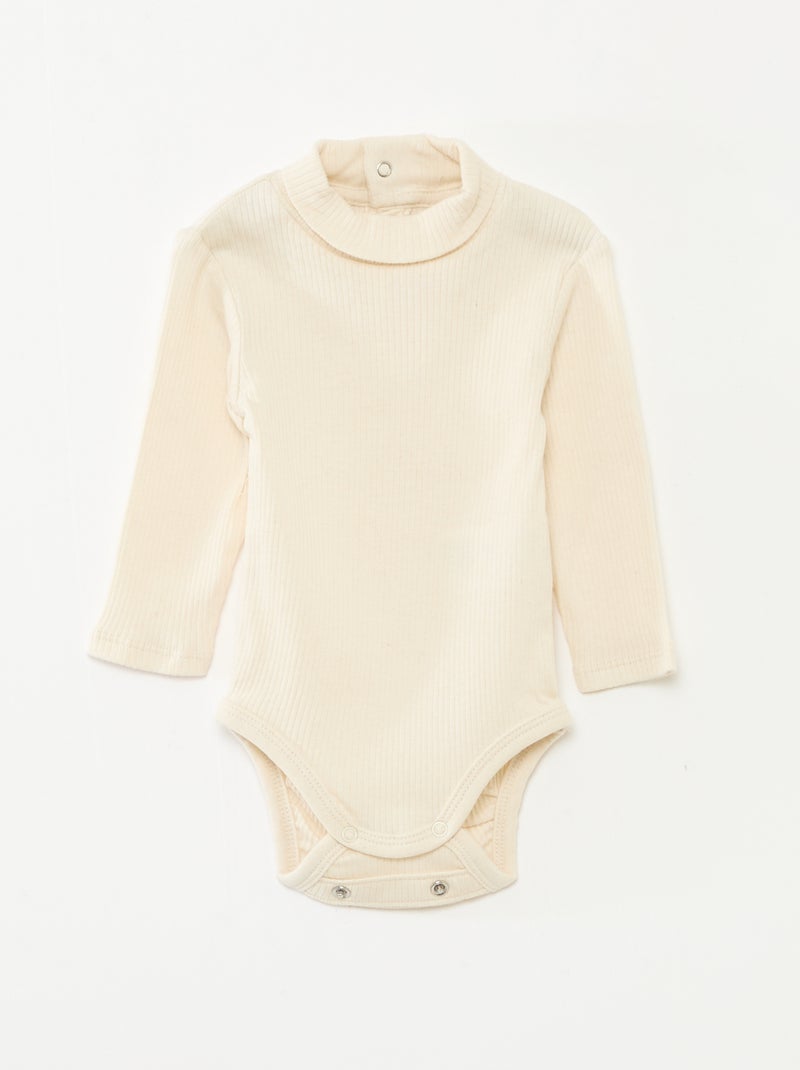 Set di 3 body evolutivi in maglia pointelle Beige - Kiabi