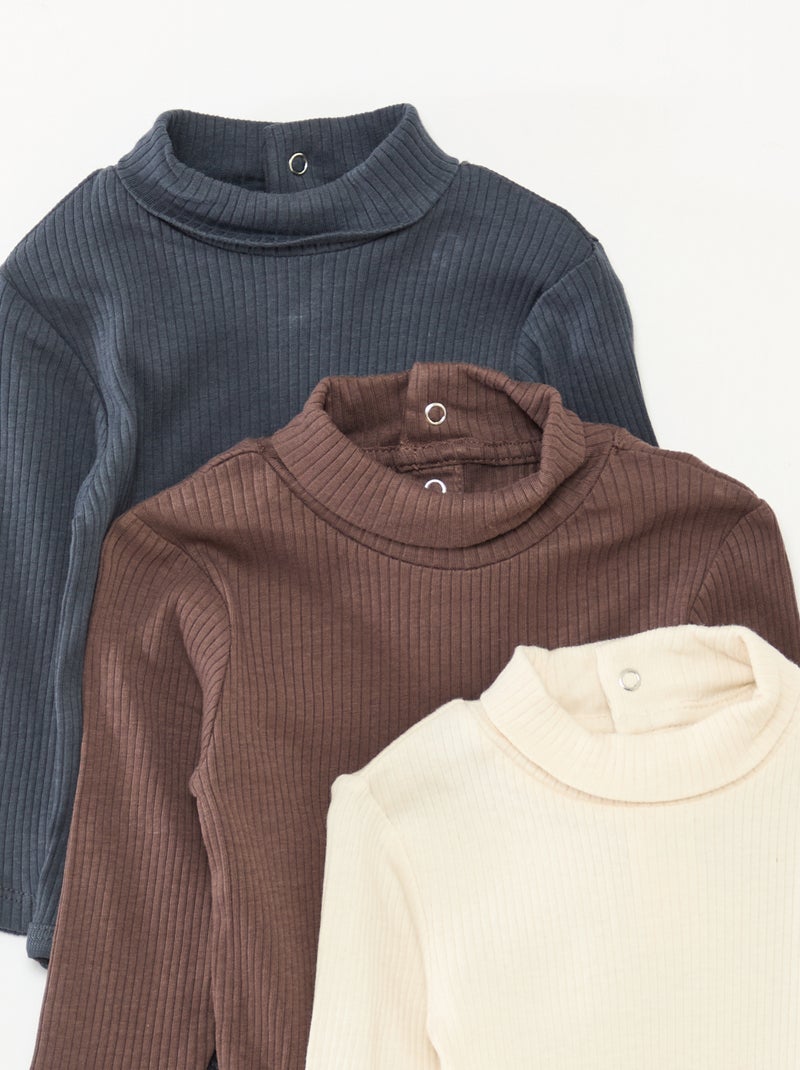 Set di 3 body evolutivi in maglia pointelle Beige - Kiabi