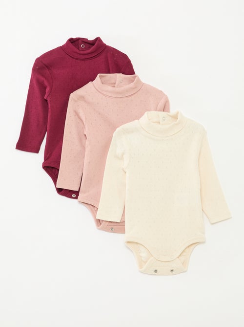 Set di 3 body evolutivi in maglia pointelle - Kiabi