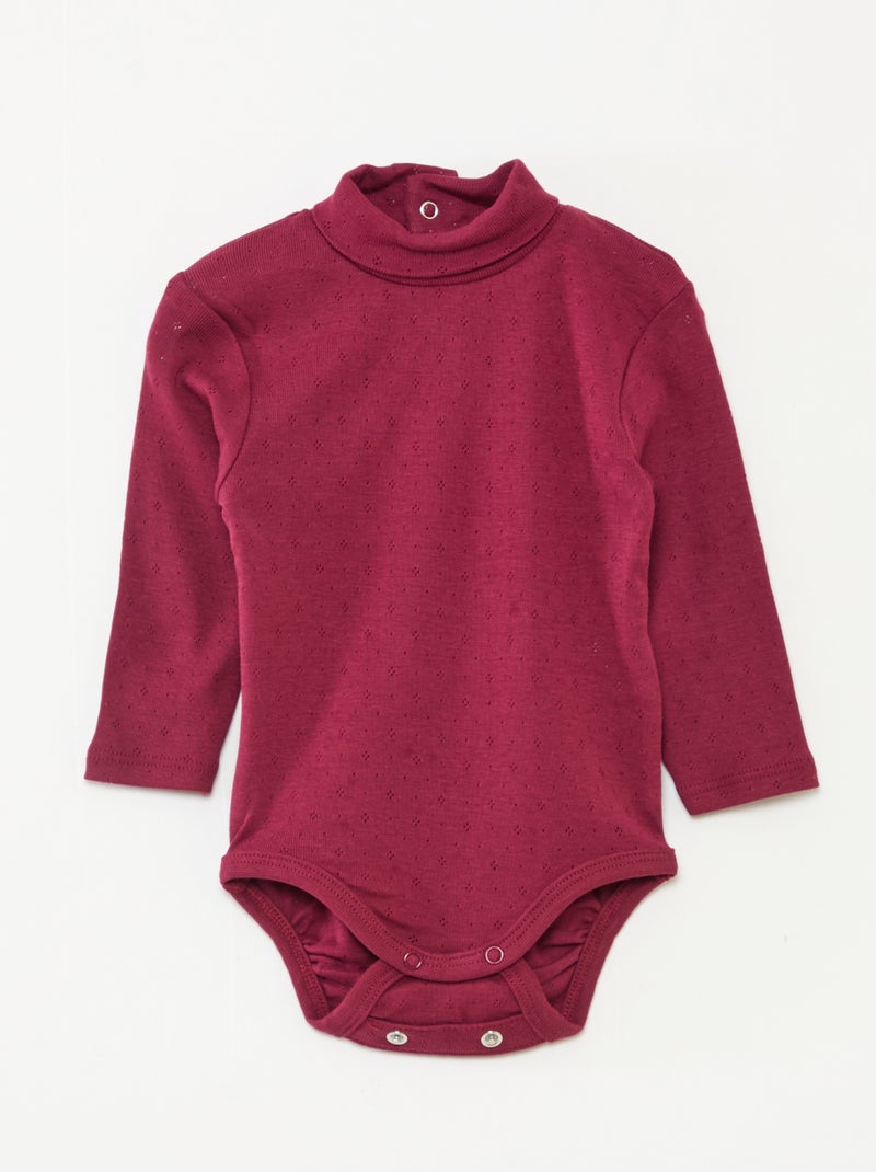 Set di 3 body evolutivi in maglia pointelle Viola - Kiabi