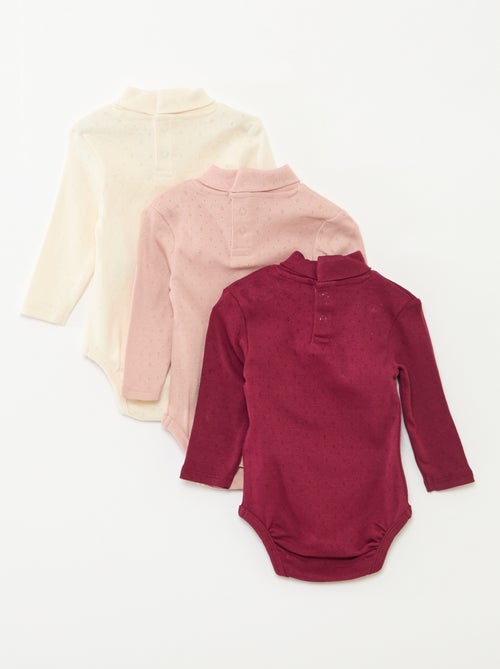 Set di 3 body evolutivi in maglia pointelle - Kiabi