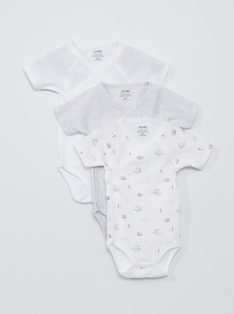 Set di 3 body in cotone BIANCO - Kiabi