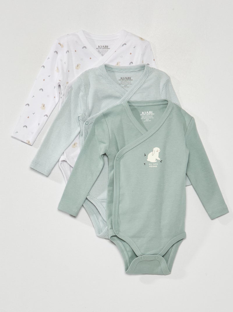 Set di 3 body in maglia a coste - 3 pezzi BIANCO - Kiabi