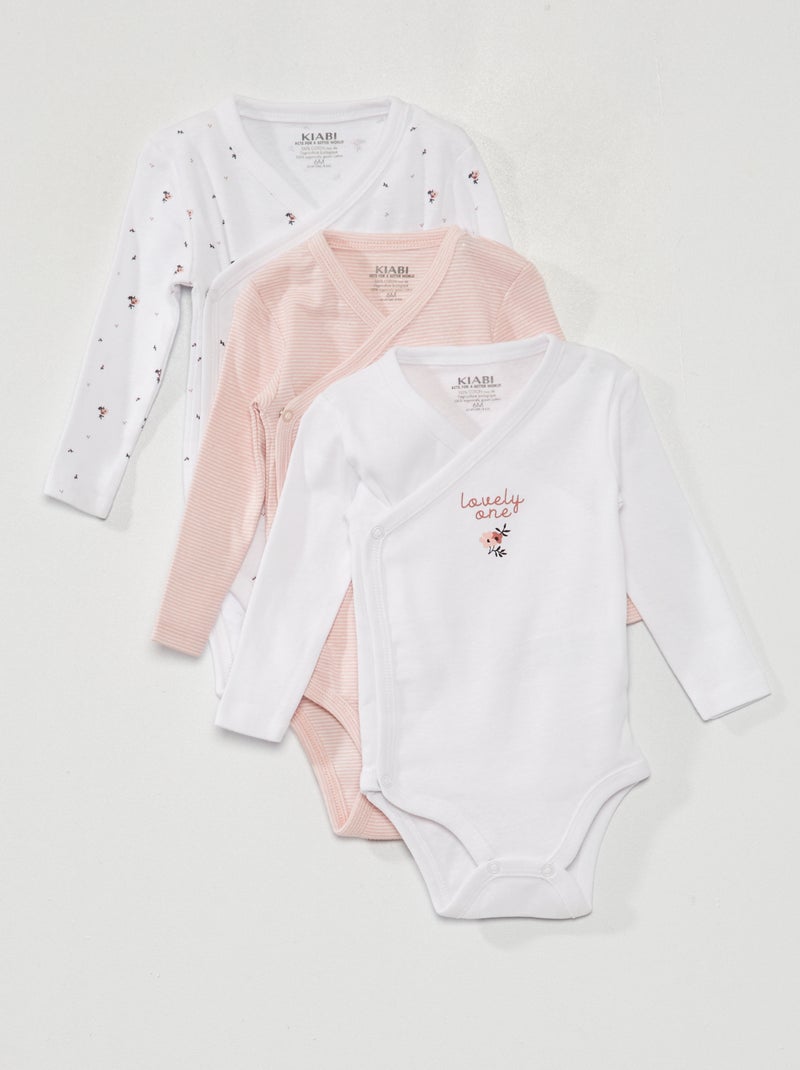 Set di 3 body in maglia a coste - 3 pezzi BIANCO - Kiabi