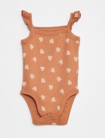 Set di 3 body in maglia pointelle con spalline con volant