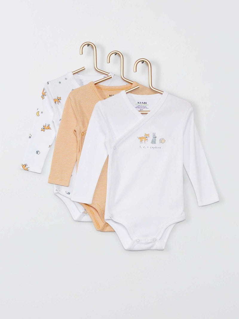 Set di 3 body incrociati giallo - Kiabi