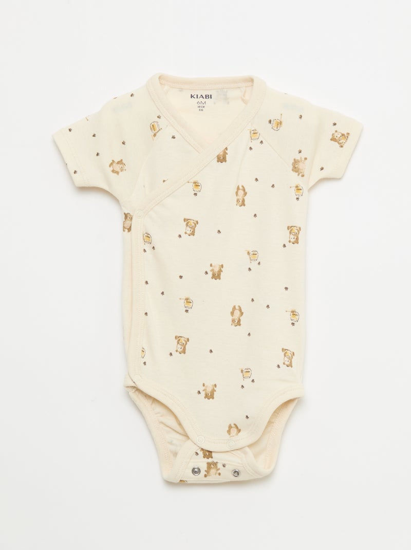 Set di 3 body neonato a manica corta evolutivi Pesca - Kiabi