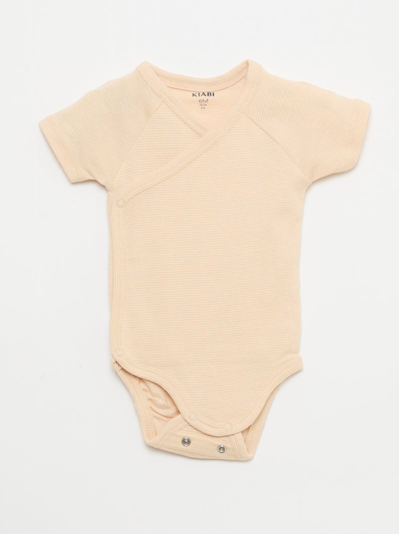 Set di 3 body neonato a manica corta evolutivi Pesca - Kiabi