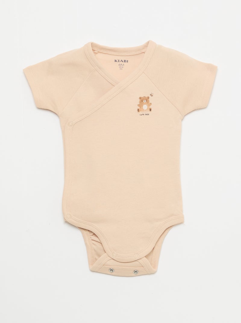 Set di 3 body neonato a manica corta evolutivi Pesca - Kiabi