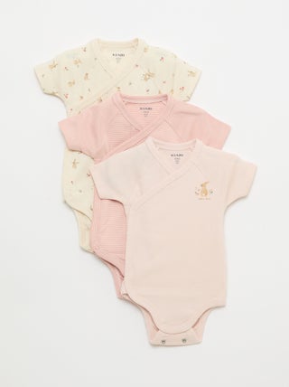 Set di 3 body neonato a manica corta evolutivi