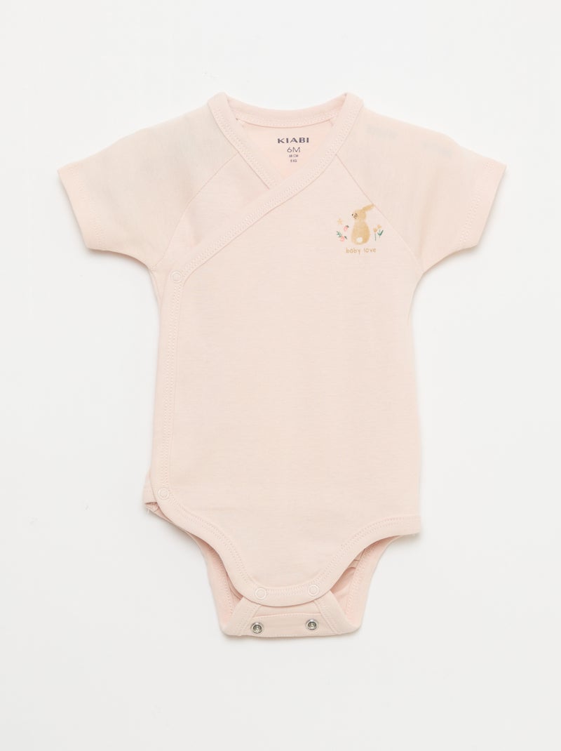 Set di 3 body neonato a manica corta evolutivi Rosa - Kiabi