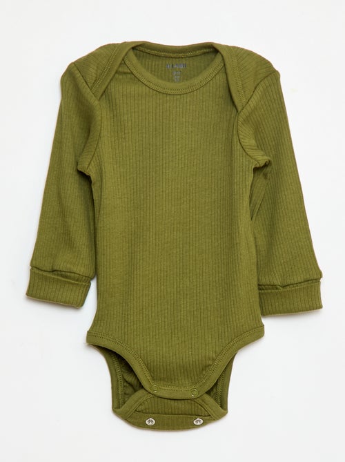 Set di 3 body neonato evolutivi collo all'americana e maniche lunghe - Kiabi