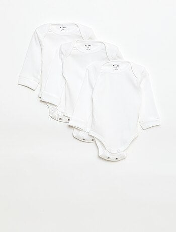 Set di 3 body neonato evolutivi collo all'americana e maniche lunghe