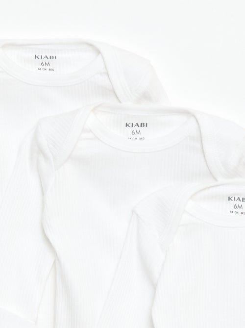 Set di 3 body neonato evolutivi collo all'americana e maniche lunghe - Kiabi